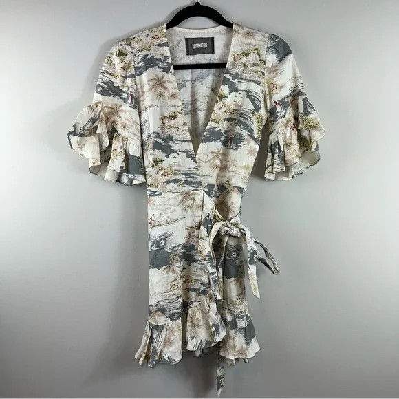 Reformation | Dresses | Reformation Kelsey Linen Wrap Dress In Long Beach  Size Xs